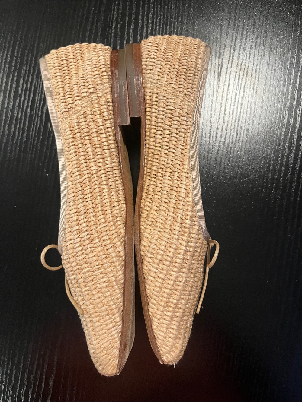 Mansur Gavriel Natural Beige Woven Square-Toe Ballet Flats - Picture 4 of 7